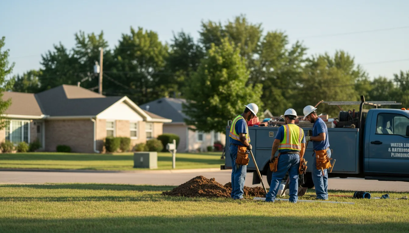 Residential water line and bathroom plumbing service in Saint Louisville, OH
